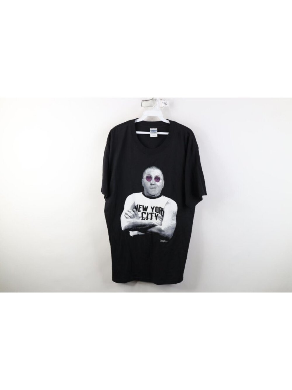 Vintage 90s The Three Stooges Mens Large Parody John Lennon Curly T-Shirt Black
